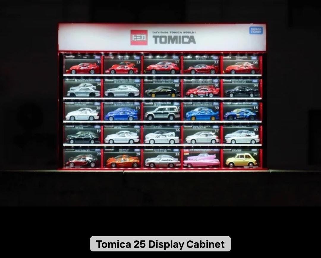 LED Lit 1/64 Diecast Display Case – Acrylic Desktop/Wall Cabinet