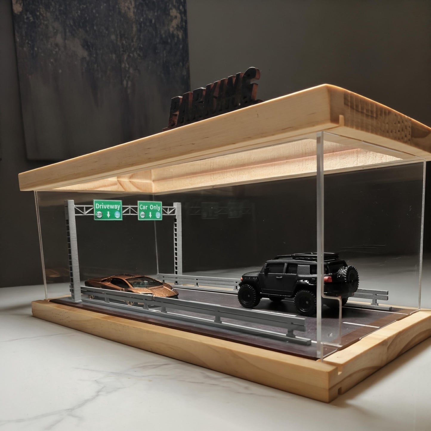 MoreArt - 1/64 Scale Diecast Diorama Display Case: Wood & Acrylic